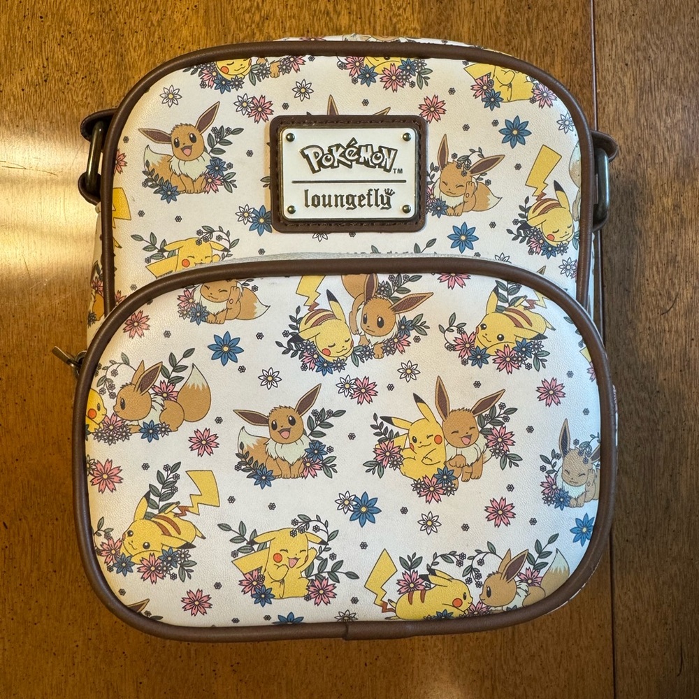 Loungefly Pokémon Pikachu and Eevee Floral Crossbody Bag